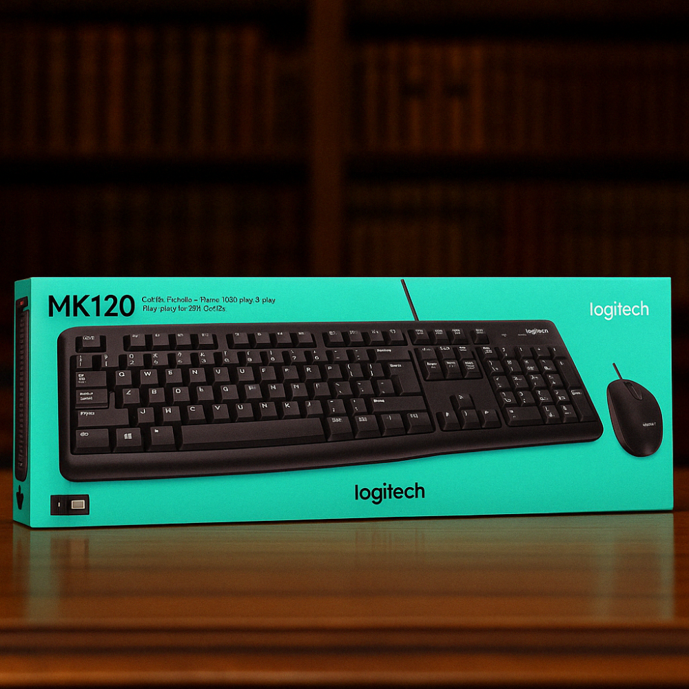 COMBO TECLADO + MOUSE LOGITECH MK120 | CONEXIÓN USB ALÁMBRICA