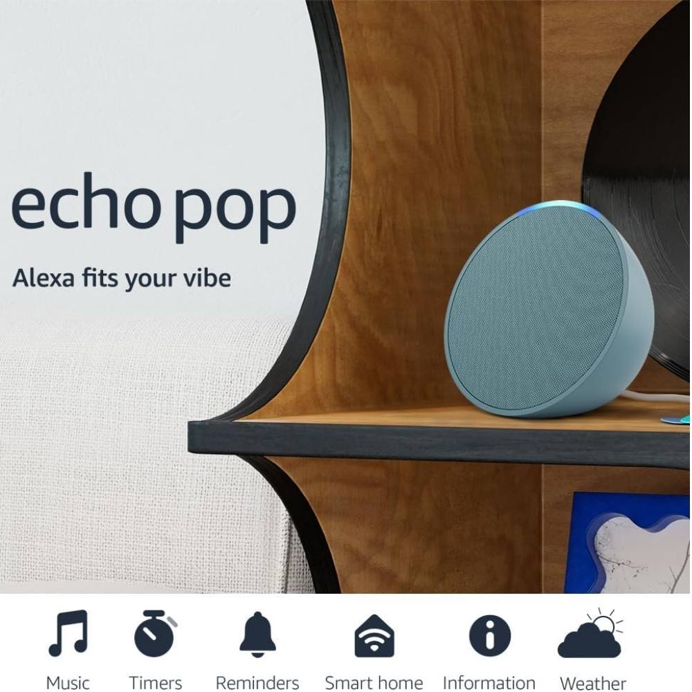 Echo Pop Amazon Parlante Inteligente Con Sonido Definido Y Alexa