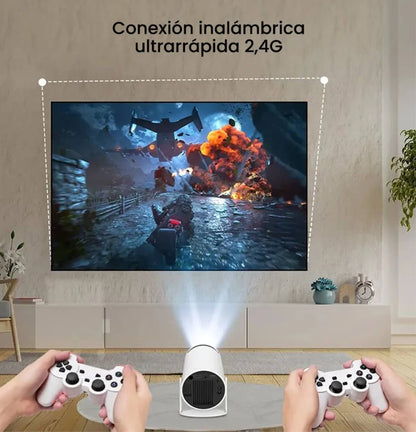 Combo proyector Gamer HY300 Pro + 2 controles Inalámbricos