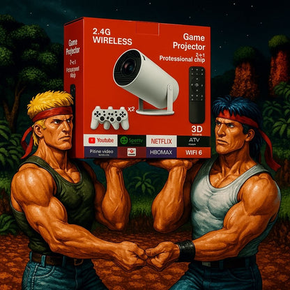 Combo proyector Gamer HY300 Pro + 2 controles Inalámbricos