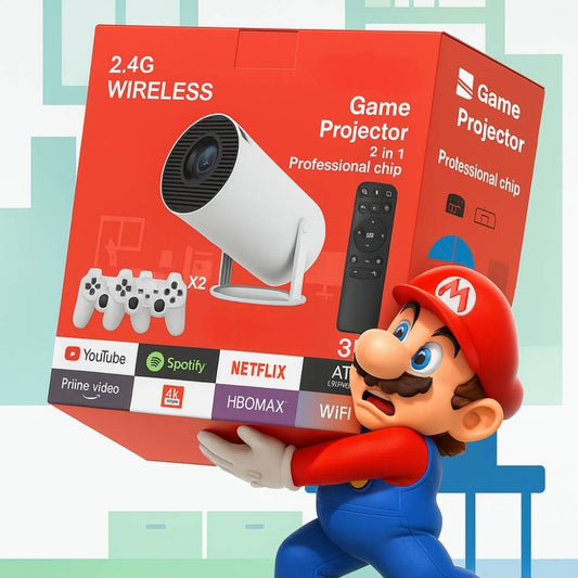 Combo proyector Gamer HY300 Pro + 2 controles Inalámbricos